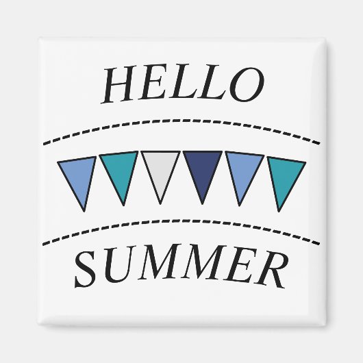 Funny Bunting Hallo Summer Magneet (Voorkant)