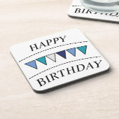 Funny Bunting Happy Birthday Bier Onderzetter (Linkerzijde)
