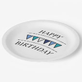 Funny Bunting Happy Birthday Papieren Bordje (Gekanteld)