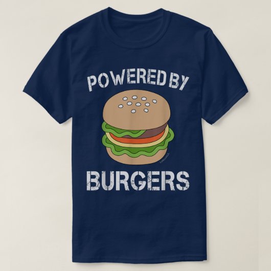 Funny Burger aangedreven door Burger T-shirt (Design voorkant)