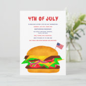 Funny burger american flag plaid bbq 4th of Juli Kaart (Staand voorkant)
