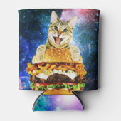 Funny burger cat space blikjeskoeler (Voorkant)
