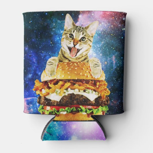 Funny burger cat space blikjeskoeler (Voorkant)