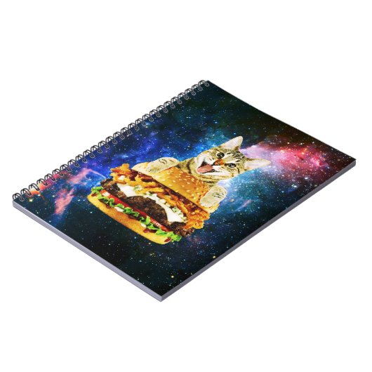 Funny burger cat space notitieboek (Linkerzijde)