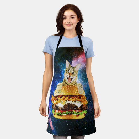Funny burger cat space schort (Gedragen)