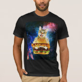 Funny burger cat space t-shirt (Voorkant)