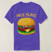 Funny Burger Hamburger Cheeseburger Nice Buns Pun T-shirt (Design voorkant)