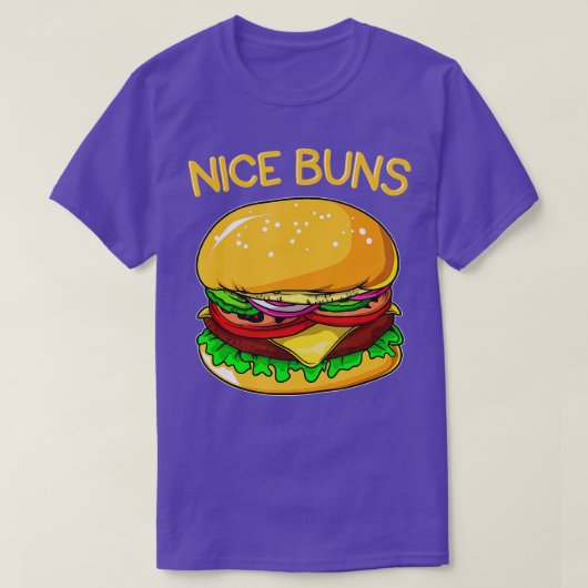 Funny Burger Hamburger Cheeseburger Nice Buns Pun T-shirt (Design voorkant)