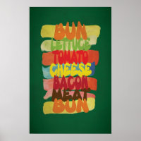 Funny Burger Typography Art