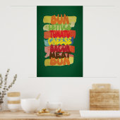 Funny Burger Typography Art Poster (Keuken)