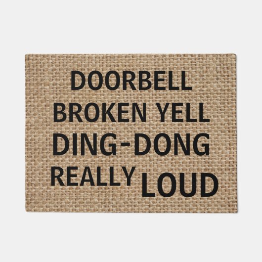 Funny Burlap Doormat Deurmat (Voorkant)