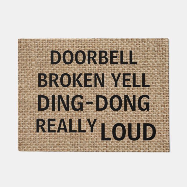 Funny Burlap Doormat Deurmat (Voorkant)