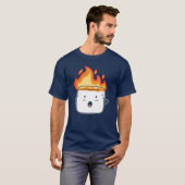 Funny Burning Marshmallow Camping Campers Gift fri T-shirt (Voorkant volledig)