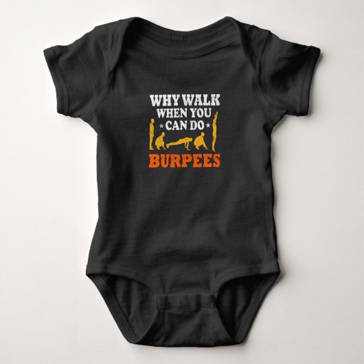 Funny Burpee oefent de fitness Burpees-uitstraling Romper (Voorkant)