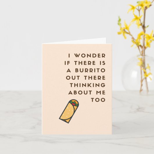 Funny Burrito Greeting Card Kaart (Gele Bloem)
