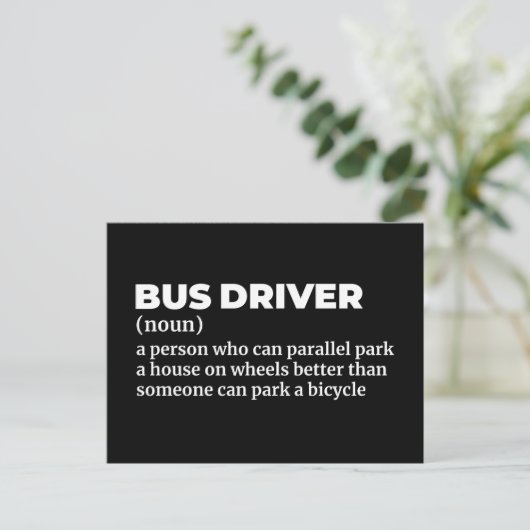 Funny Bus Driver Definition Briefkaart (Staand voorkant)
