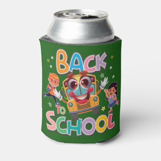 Funny Bus met Kinderen, terug naar school Blikjeskoeler (Blikje Achterkant)