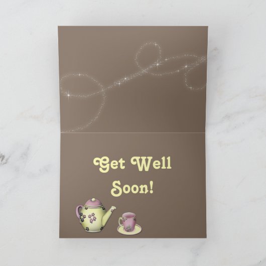 Funny Bushy Taily "Get Well"-kaart met Basset Houn Kaart (Binnen)