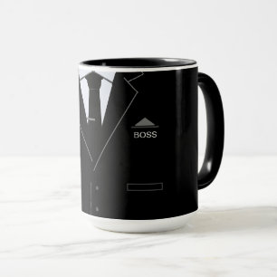 Funny Business Boss Mok met zwart pak en Stropdas