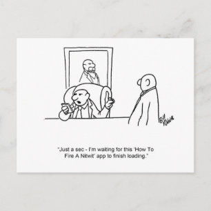 Funny Business Humor "Fire a Nitwit" Briefkaart