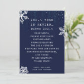 Funny Business Jaar in Review Engineer Kerst Feestdagenkaart (Staand voorkant)