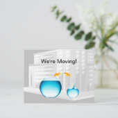 Funny Business Moving Notice Briefkaart Sjabloon (Staand voorkant)