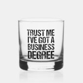 Funny Business School Afstuderen College Afstudere Whisky Glas (Voorkant)