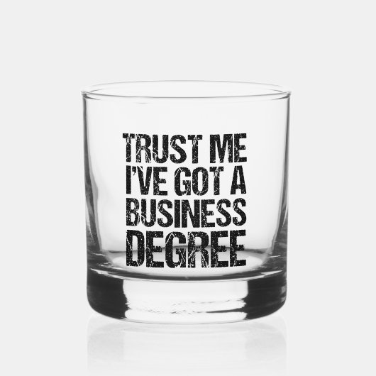 Funny Business School Afstuderen College Afstudere Whisky Glas (Voorkant)