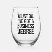 Funny Business School Afstuderen College Afstudere Wijnglas Zonder Voet (Voorkant)