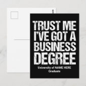 Funny Business School Afstuderen Custom College Briefkaart (Voorkant / Achterkant)