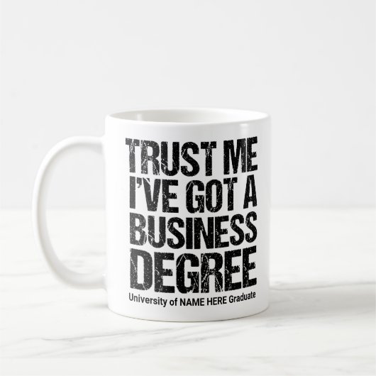 Funny Business School Afstuderen Custom College Koffiemok (Links)