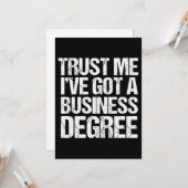 Funny Business School Afstuderen Gepersonaliseerd  Kaart (Voorkant / Achterkant in situ)