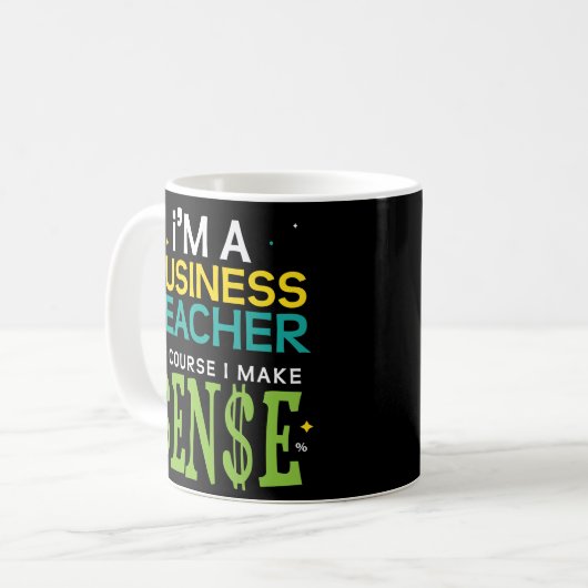 Funny Business Teacher Coffee Mok Professor Gift (Voorkant links)