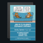Funny Busy Beavers Birthday Party Magnetische Uitnodiging<br><div class="desc">Hier is een hilarische uitnodiging van de verjaardagspartij met een paar bevers die niet te druk voor DIT feest zijn! Elk tekstgebied onder de cartoon op de uitnodiging kan gemakkelijk worden gepersonaliseerd en/of worden aangepast, met inbegrip van de leeftijd. Bedankt om dit originele ontwerp te kiezen door © Chuck Ingwersen...</div>