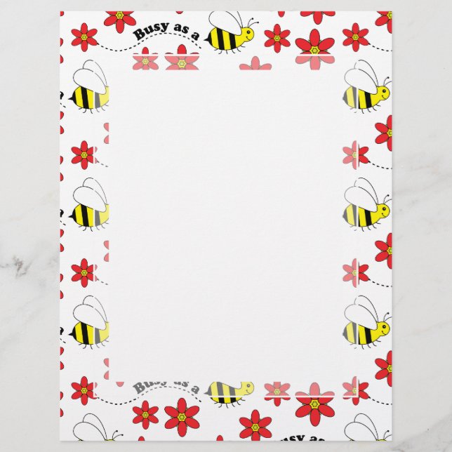 Funny Busy Little Bumble Bee Pattern Cute (Voorkant)