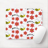 Funny Busy Little Bumble Bee Pattern Cute Muismat (Met muis)