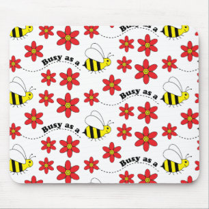 Funny Busy Little Bumble Bee Pattern Cute Muismat
