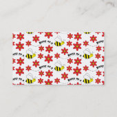 Funny Busy Little Bumble Bee Pattern Cute Visitekaartje (Achterkant)