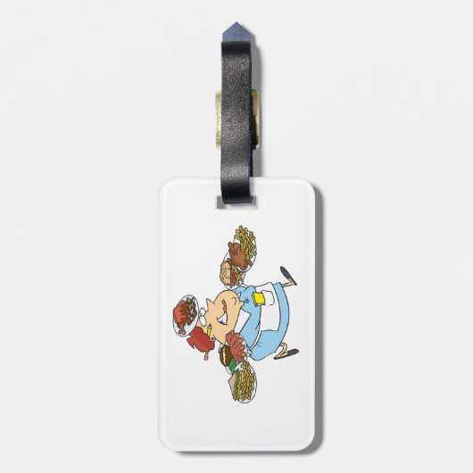 Funny Busy Waitress Overworked Server Bagagelabel (Achterkant verticaal)