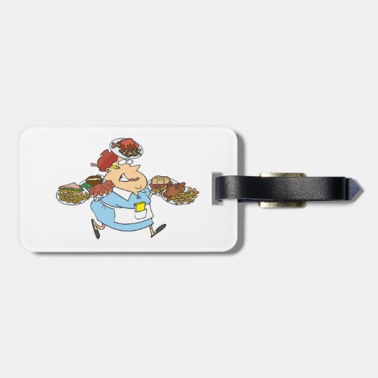 Funny Busy Waitress Overworked Server Bagagelabel (Achterkant horizontaal)