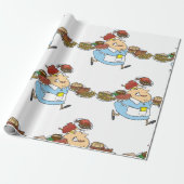 Funny Busy Waitress Overworked Server Cadeaupapier (Uitgerold)