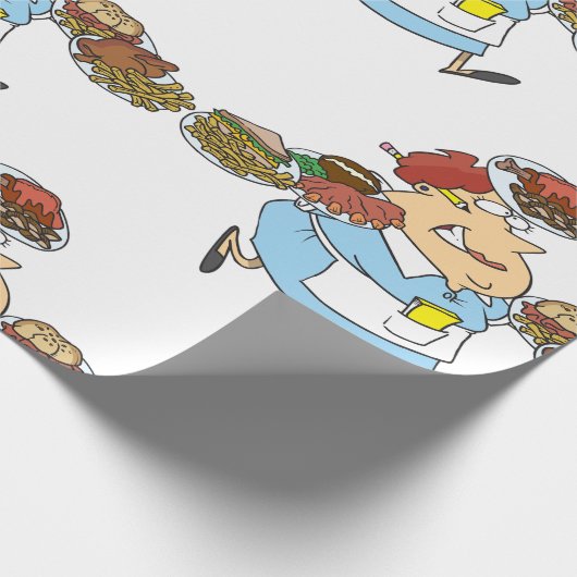 Funny Busy Waitress Overworked Server Cadeaupapier (Hoek)