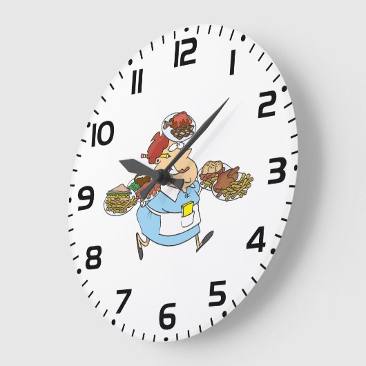 Funny Busy Waitress Overworked Server Grote Klok (Hoek)