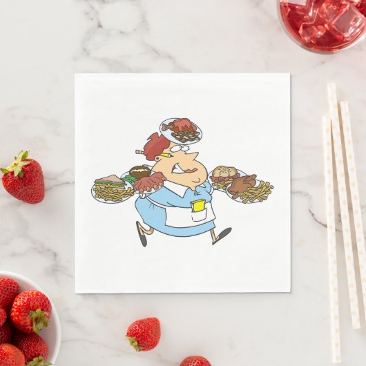 Funny Busy Waitress Overworked Server Servet (Insitu)