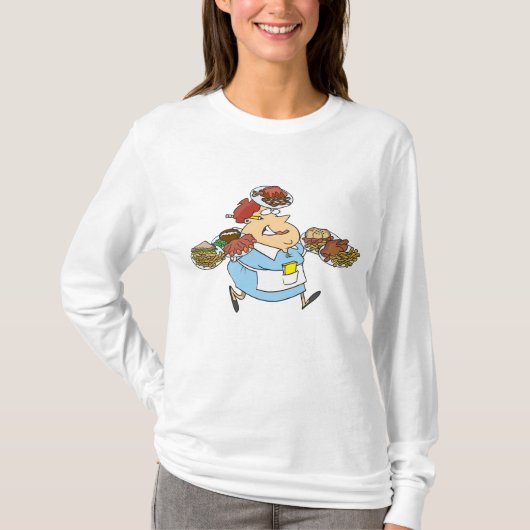 Funny Busy Waitress Overworked Server T-shirt (Voorkant)