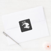 funny but first skating in white vierkante sticker (Envelop)