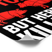 Funny Butcher Design For Men Women Butchery Meat B Poster (Hoek)