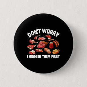 Funny Butcher for Men Animal Slaughter Meat Ronde Button 5,7 Cm