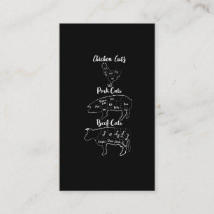Funny Butcher Vlees van kippen Varkens Rundvlees Visitekaartje