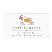 Funny Butt Nugget Boerderij Coop Egg Karton Label (Voorkant)